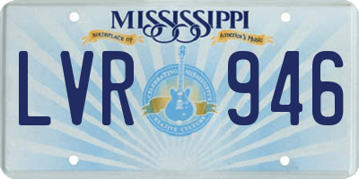 MS license plate LVR946