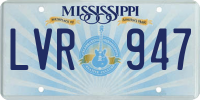 MS license plate LVR947