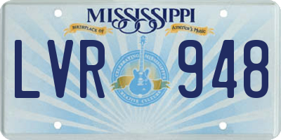 MS license plate LVR948
