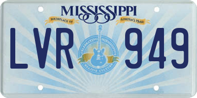MS license plate LVR949