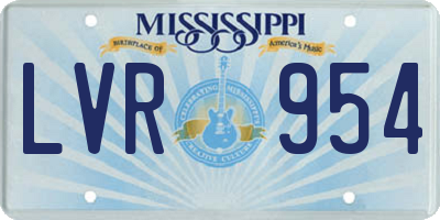 MS license plate LVR954