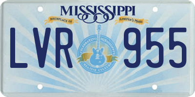 MS license plate LVR955