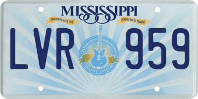 MS license plate LVR959
