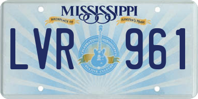MS license plate LVR961