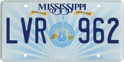MS license plate LVR962