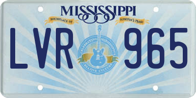 MS license plate LVR965