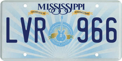 MS license plate LVR966