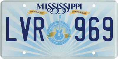 MS license plate LVR969