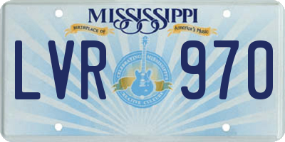 MS license plate LVR970