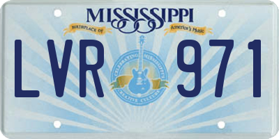 MS license plate LVR971