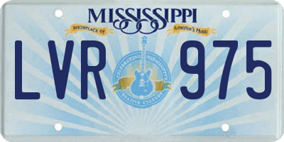 MS license plate LVR975