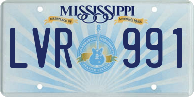 MS license plate LVR991