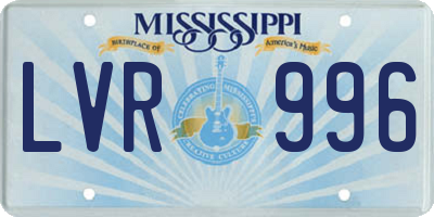 MS license plate LVR996