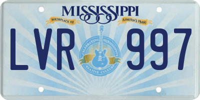 MS license plate LVR997