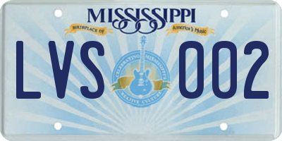 MS license plate LVS002
