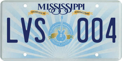 MS license plate LVS004