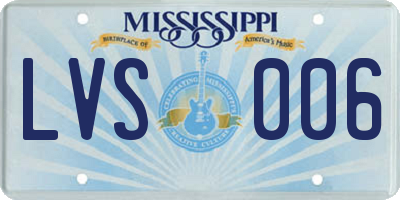 MS license plate LVS006
