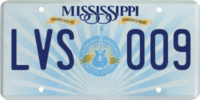MS license plate LVS009