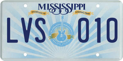 MS license plate LVS010