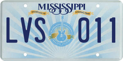 MS license plate LVS011