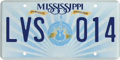 MS license plate LVS014