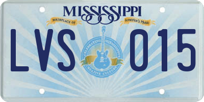 MS license plate LVS015