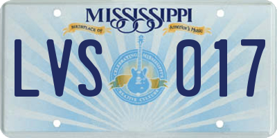MS license plate LVS017