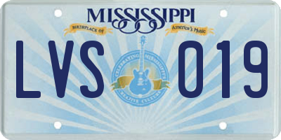 MS license plate LVS019