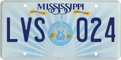 MS license plate LVS024