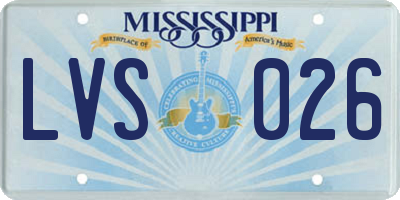 MS license plate LVS026