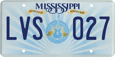 MS license plate LVS027