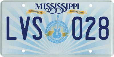 MS license plate LVS028