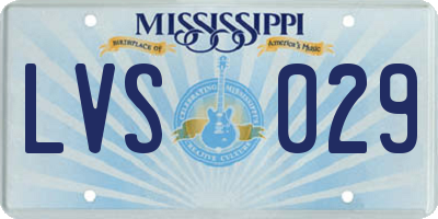 MS license plate LVS029