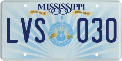 MS license plate LVS030