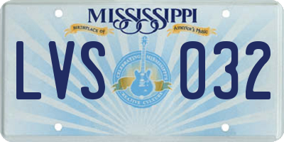MS license plate LVS032