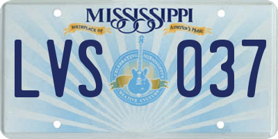 MS license plate LVS037