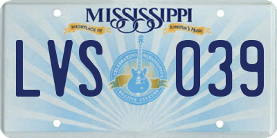 MS license plate LVS039