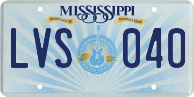 MS license plate LVS040