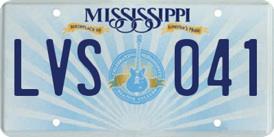MS license plate LVS041