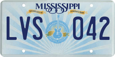 MS license plate LVS042