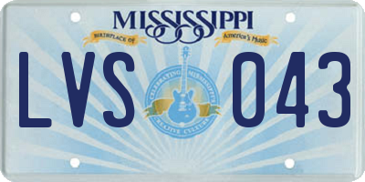 MS license plate LVS043