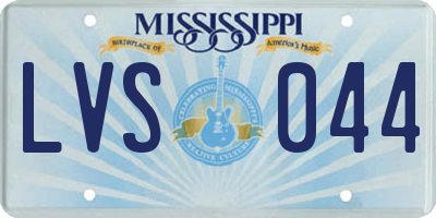 MS license plate LVS044