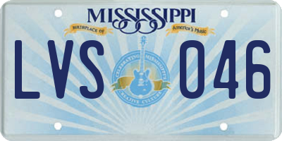 MS license plate LVS046