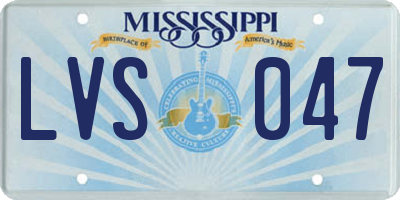 MS license plate LVS047
