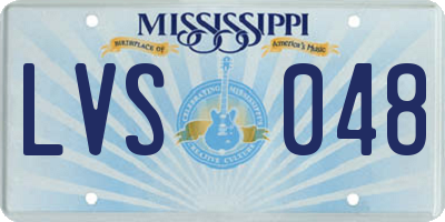 MS license plate LVS048