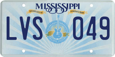 MS license plate LVS049