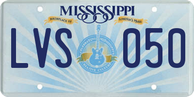 MS license plate LVS050