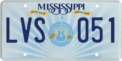 MS license plate LVS051