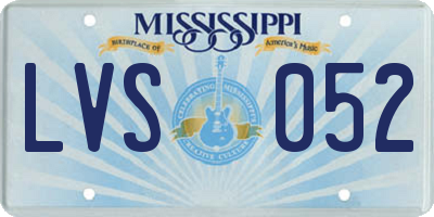 MS license plate LVS052