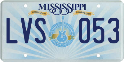 MS license plate LVS053